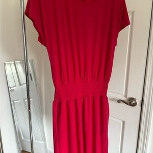 White House Black Market Vibrant Red Midi Dress